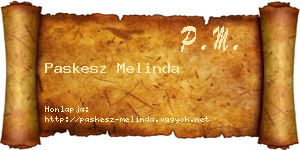 Paskesz Melinda névjegykártya